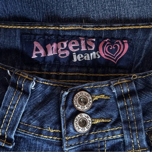 Angels Jeans Girls Med Wash Capri Denim Jeans With Cuffs & Flap Pockets Size 12 - Picture 5 of 7